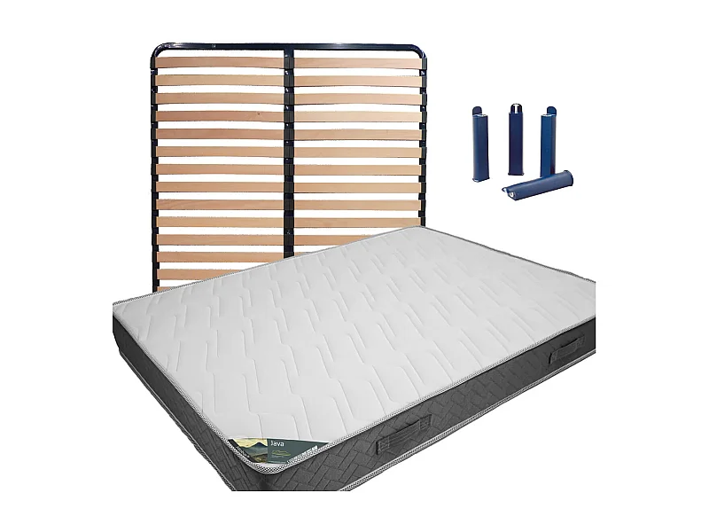 JAVA - Pack Matelas + AltoLattes 140x190 + Pieds