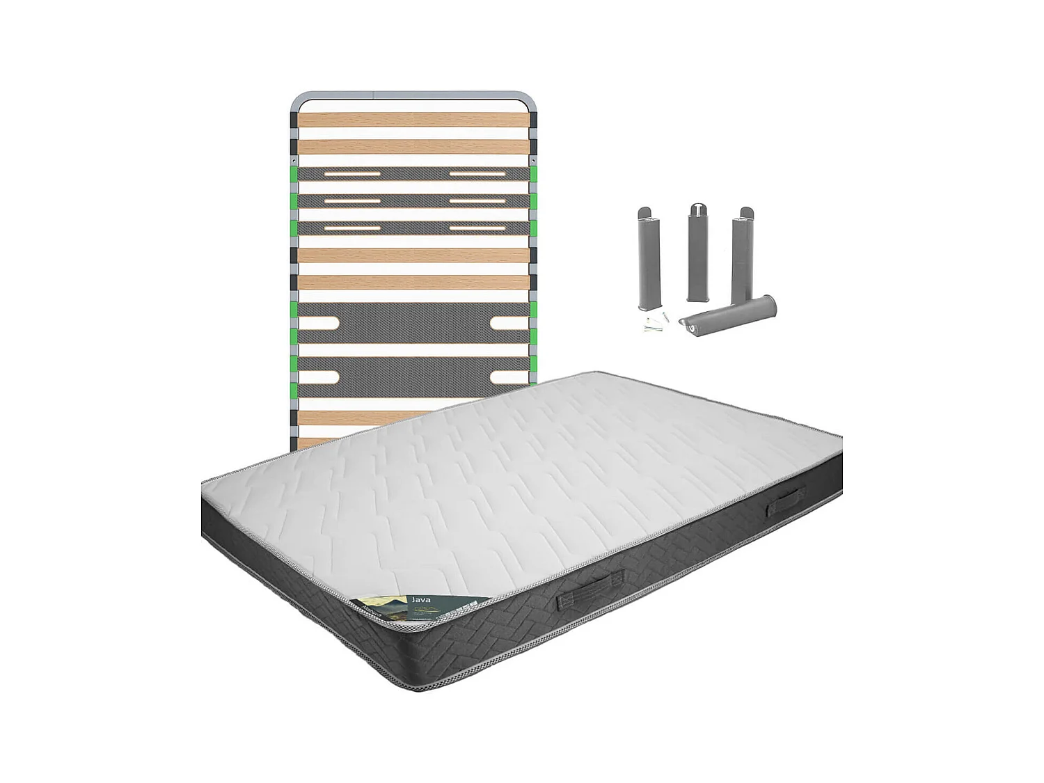 JAVA - Pack Matelas + AltoZone 90x190 + Pieds