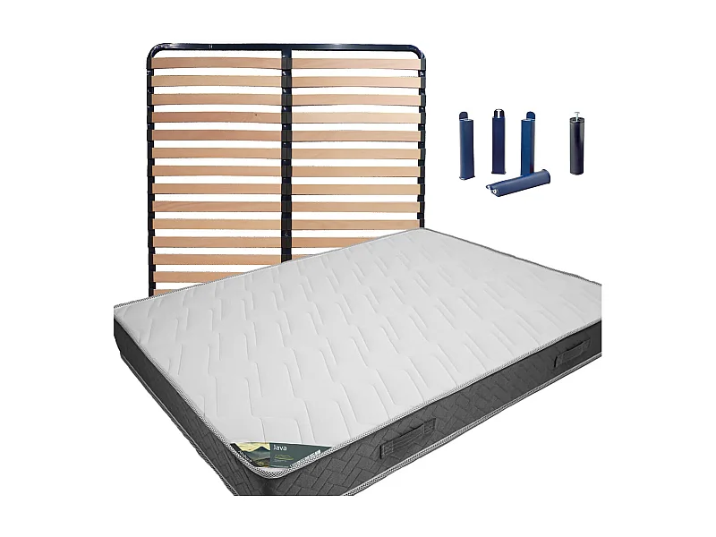 JAVA - Pack Matelas + AltoLattes 160x200 + Pieds