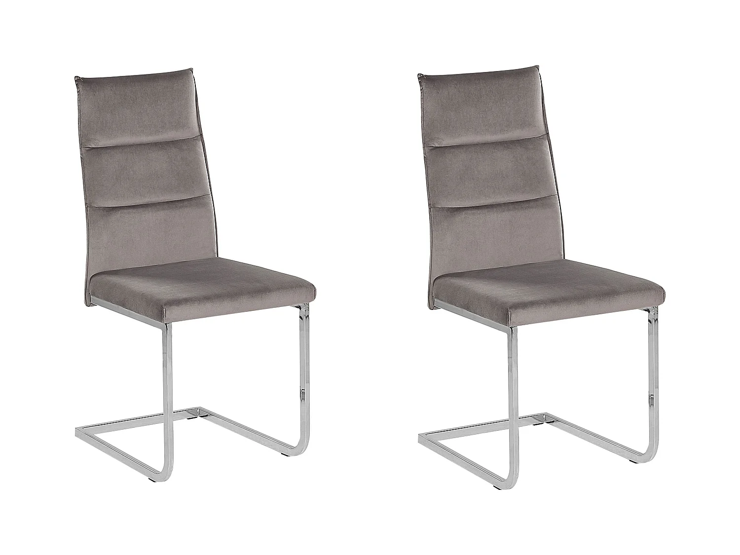 Lot de 2 chaises de salle à manger ROCKFORD Velours Gris