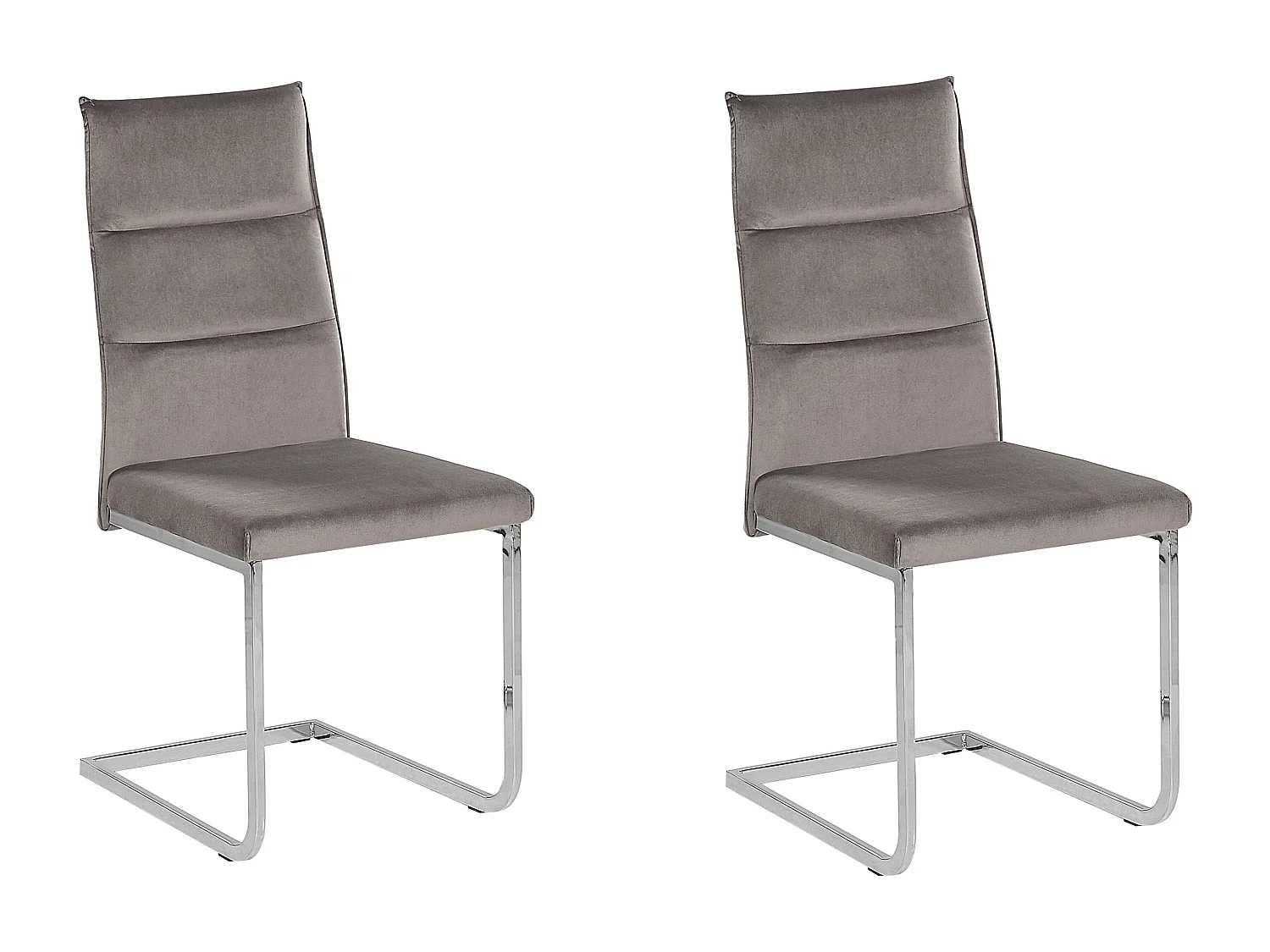 Lot de 2 chaises de salle à manger ROCKFORD Velours Gris