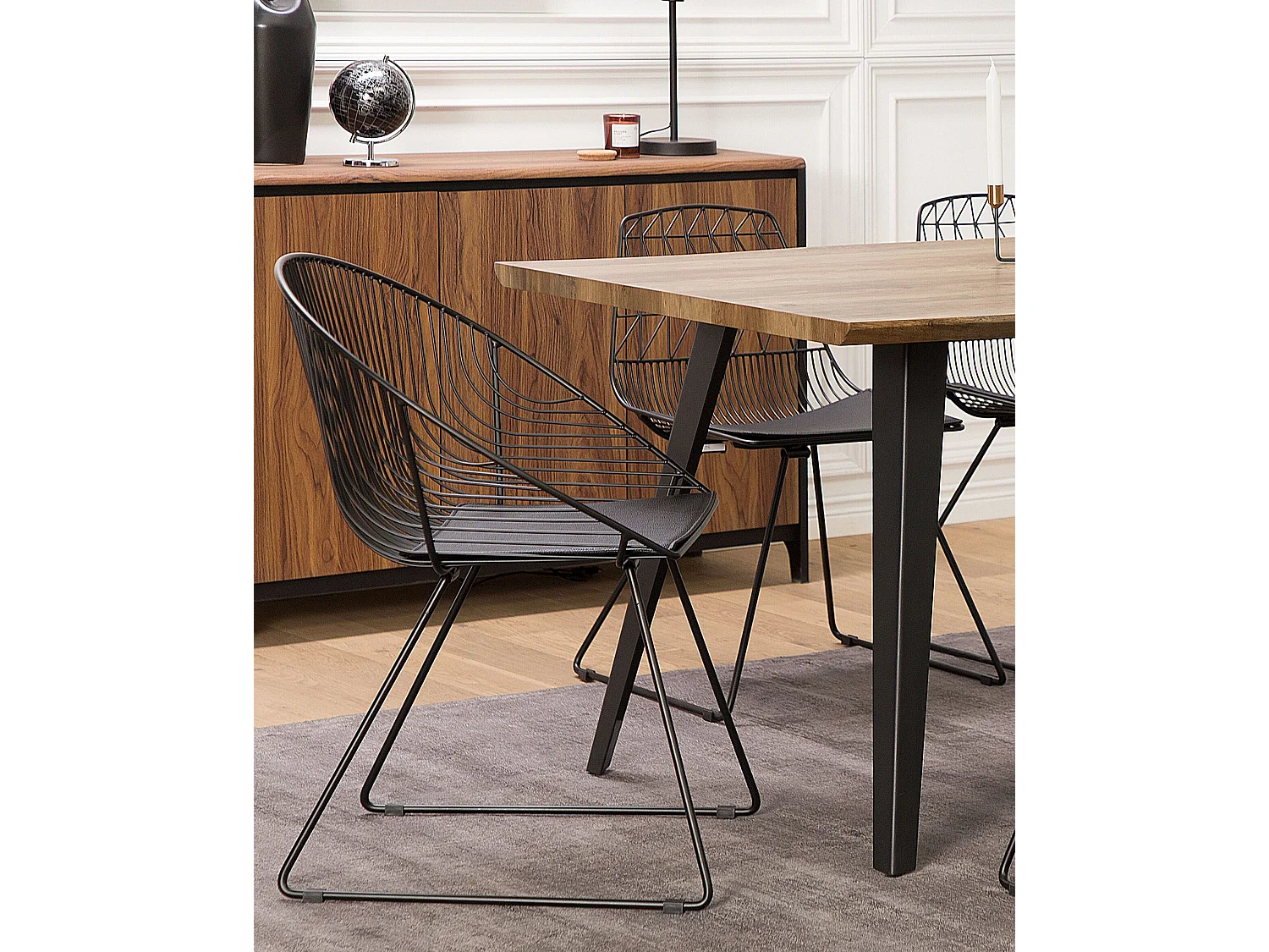 Set van 2 eetkamerstoelen HARLAN Metaal Zwart