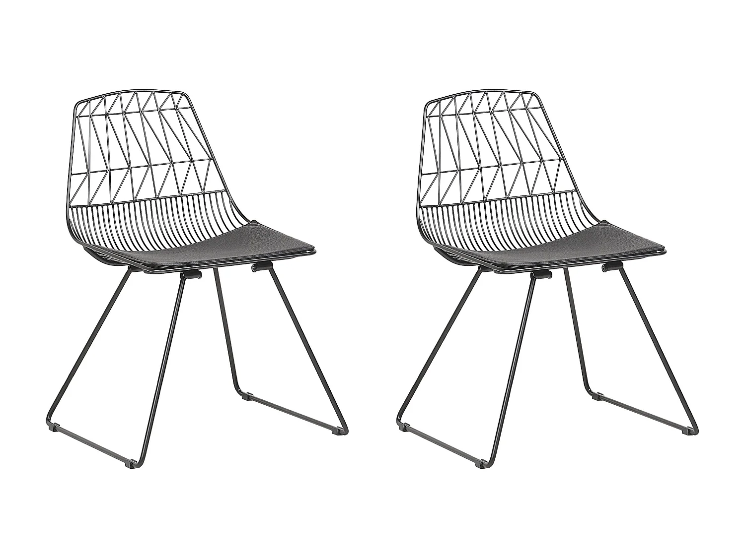 Set van 2 eetkamerstoelen HARLAN Metaal Zwart