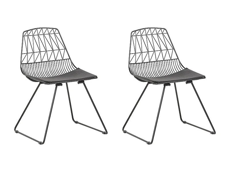 Lot de 2 chaises de salle à manger HARLAN Métal Noir