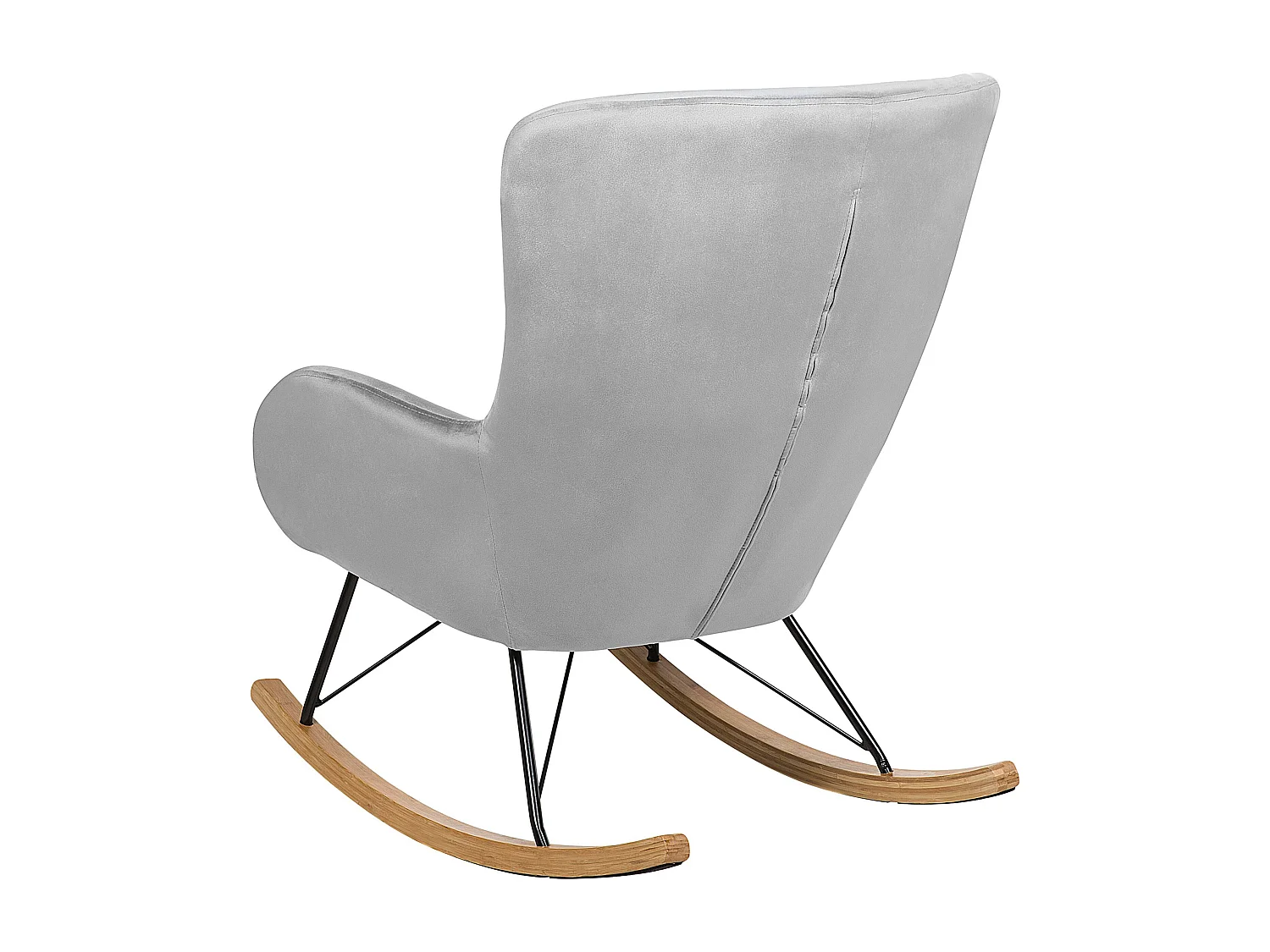 Fotel bujany ELLAN Welur Jasnoszary