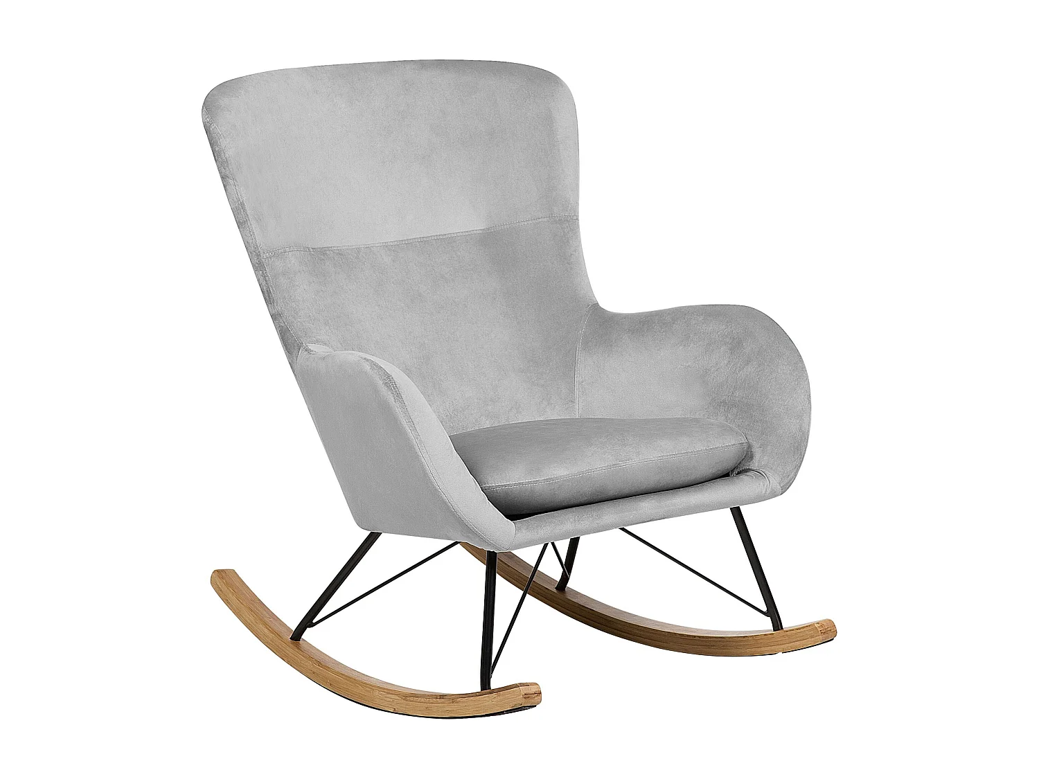 Schommelstoel ELLAN Fluweel Lichtgrijs