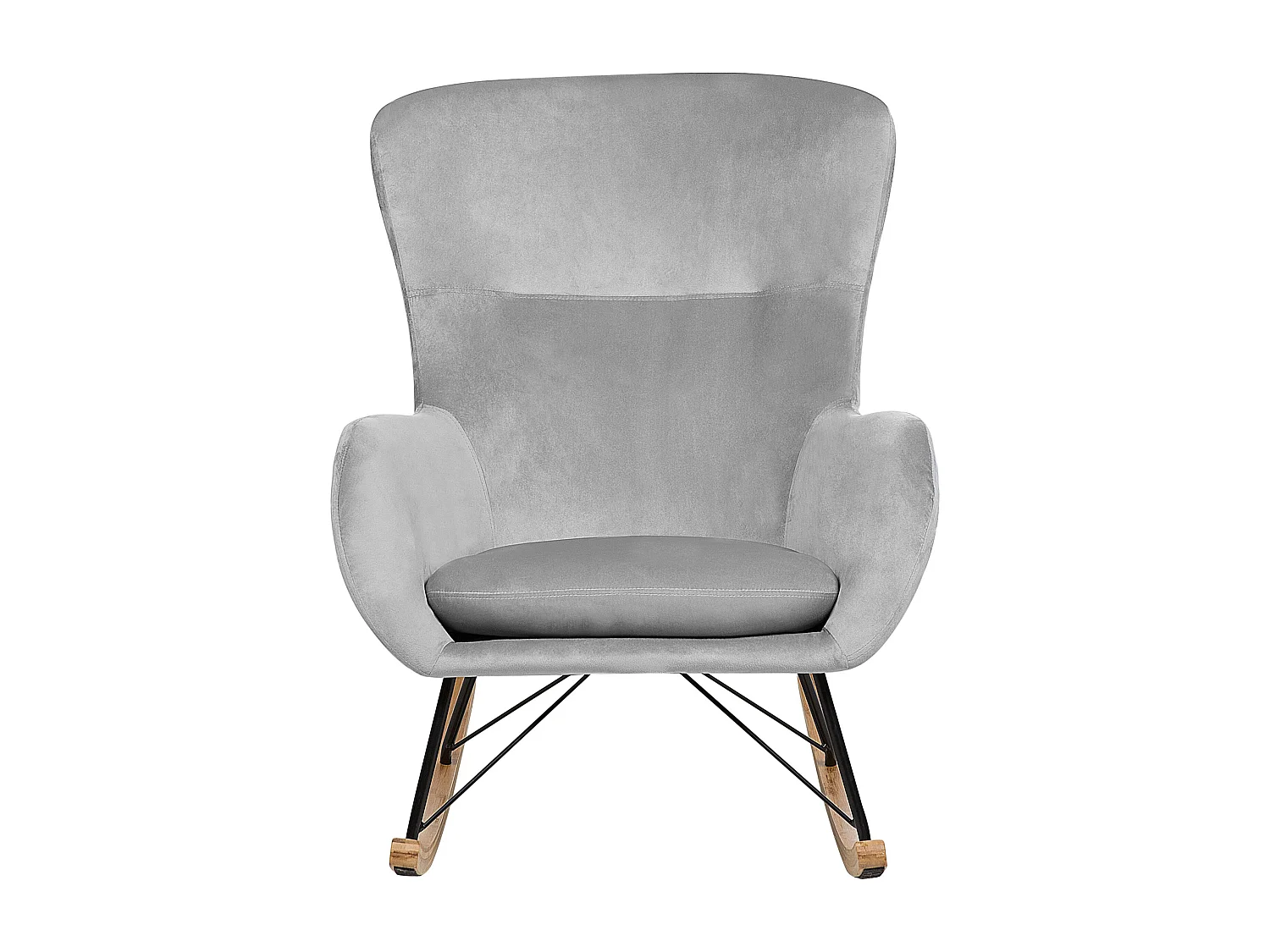 Schommelstoel ELLAN Fluweel Lichtgrijs