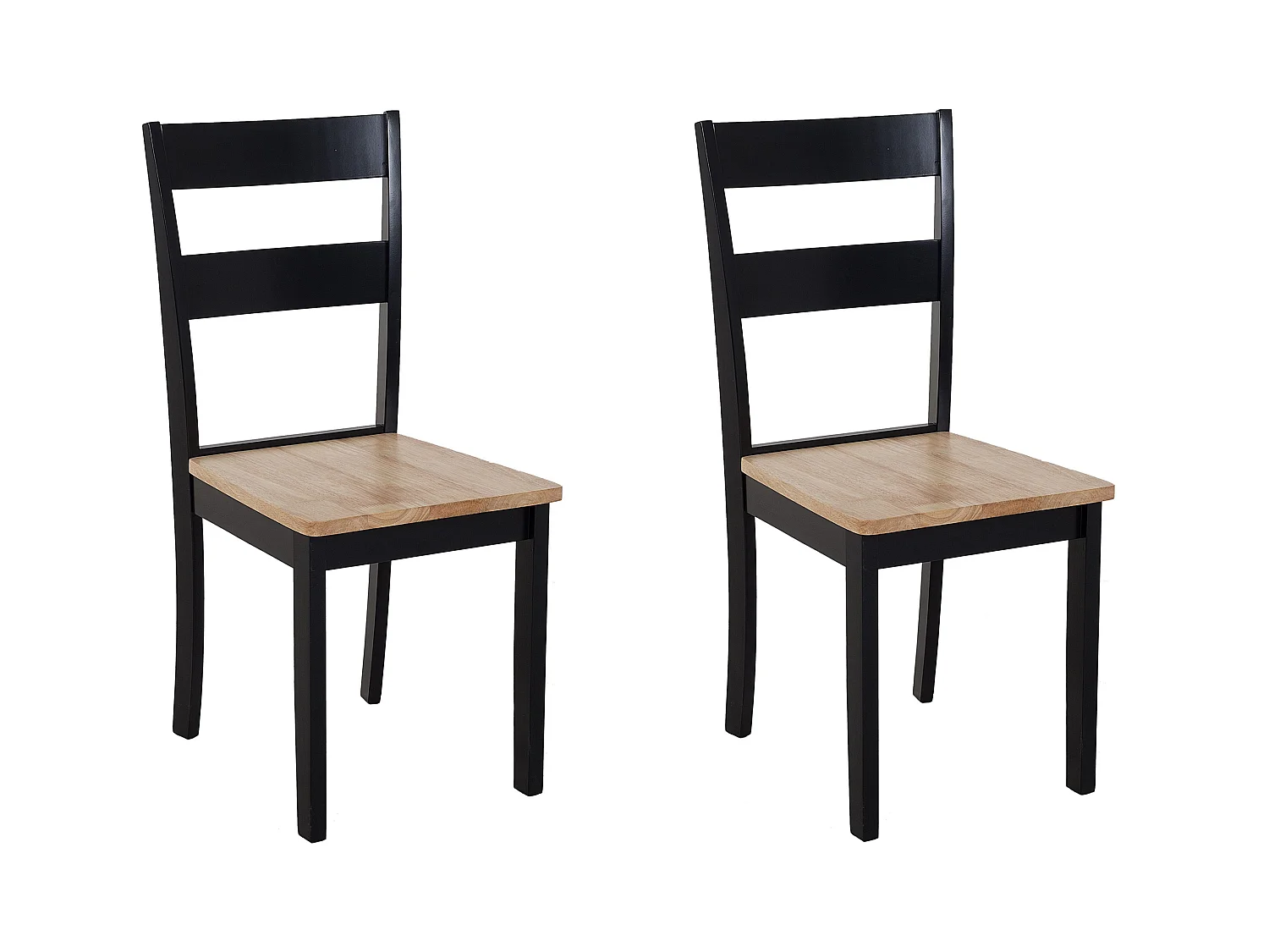 Lot de 2 chaises de salle à manger GEORGIA Bois Noir