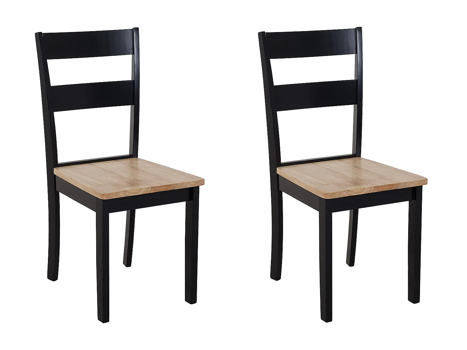Lot de 2 chaises de salle à manger GEORGIA Bois Noir