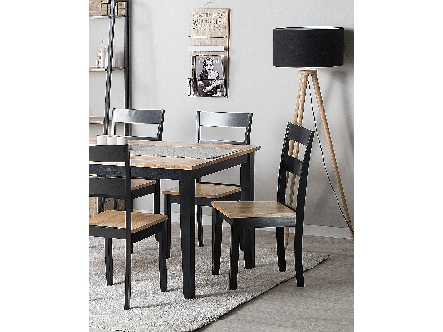 Lot de 2 chaises de salle à manger GEORGIA Bois Noir