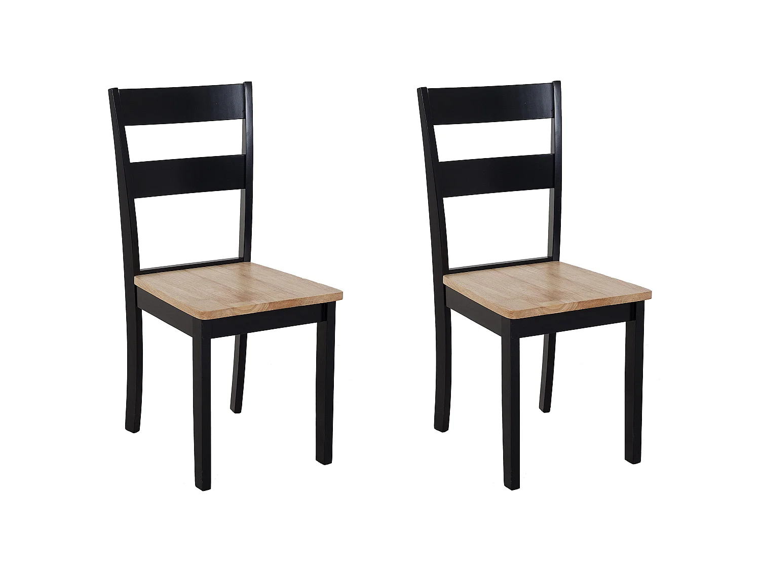 Lot de 2 chaises de salle à manger GEORGIA Bois Noir