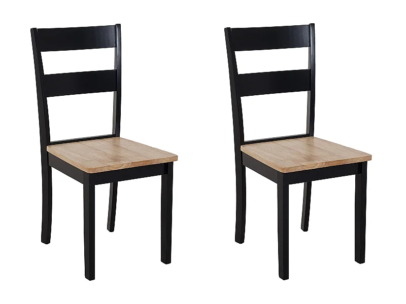 Lot de 2 chaises de salle à manger GEORGIA Bois Noir
