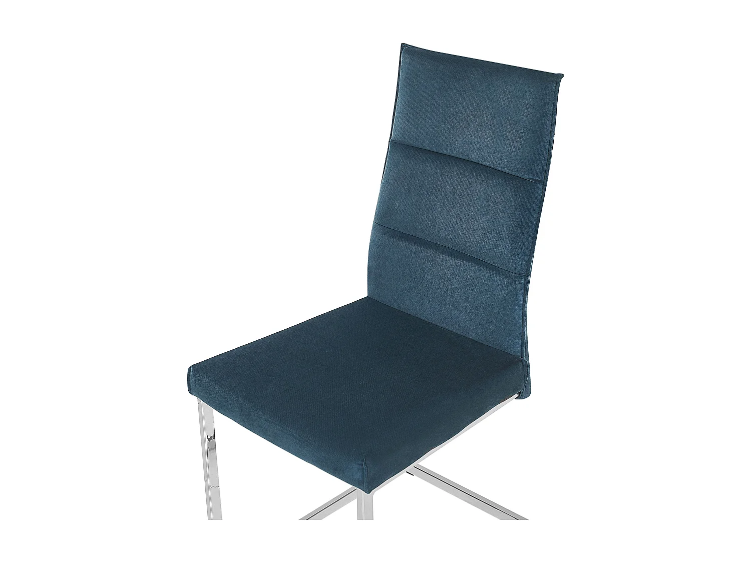 Lot de 2 chaises de salle à manger ROCKFORD Velours Bleu