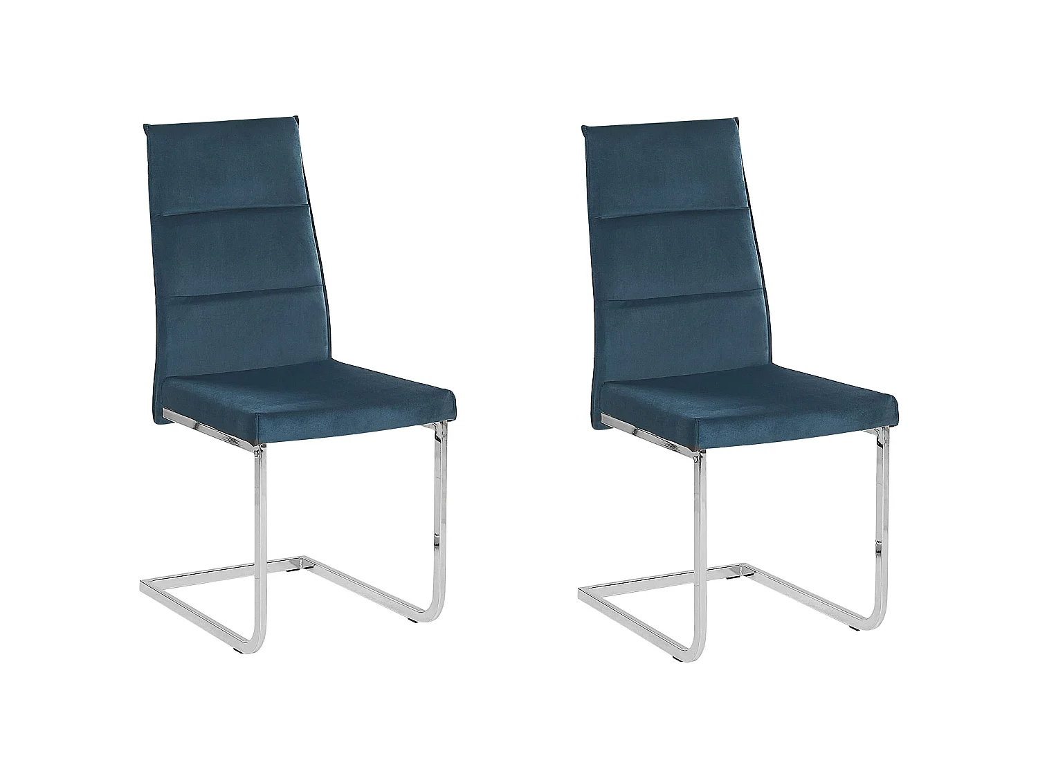 Lot de 2 chaises de salle à manger ROCKFORD Velours Bleu