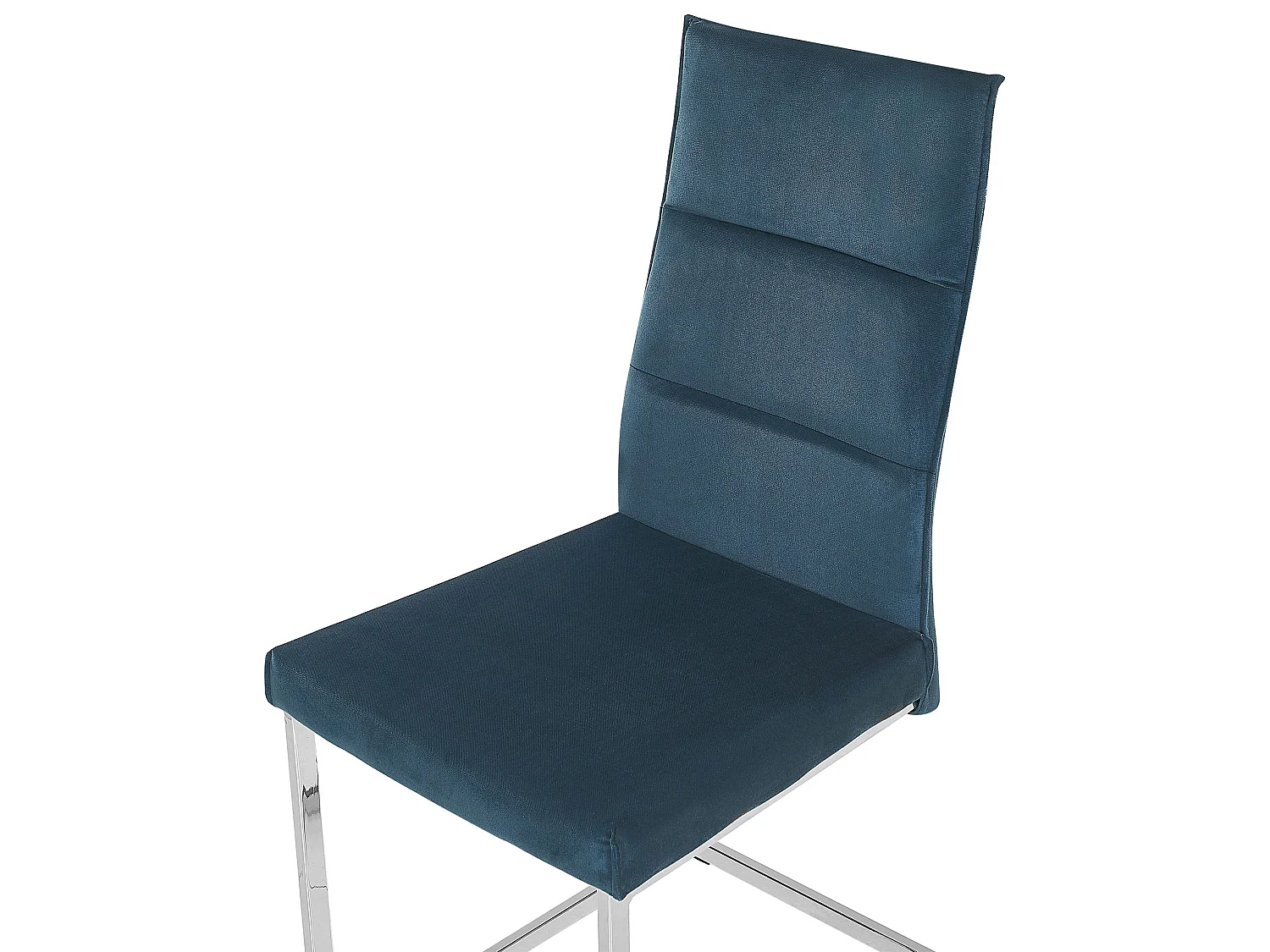 Lot de 2 chaises de salle à manger ROCKFORD Velours Bleu