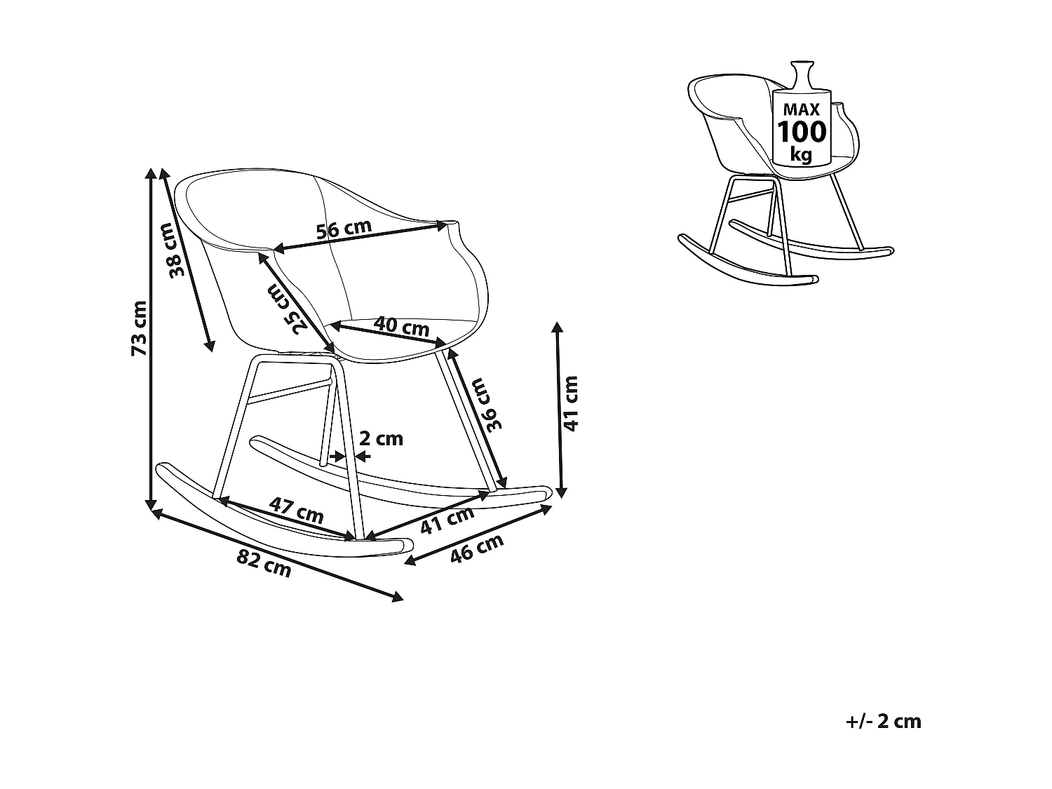 Fauteuil à bascule HARMONY Matière synthétique Rose