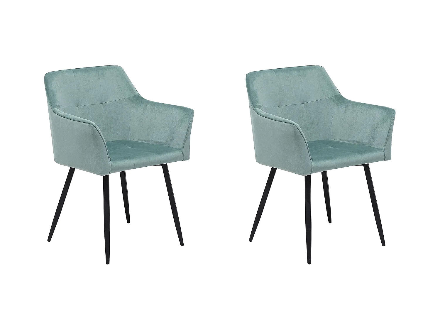 Lot de 2 chaises de salle à manger JASMIN Velours Vert menthe