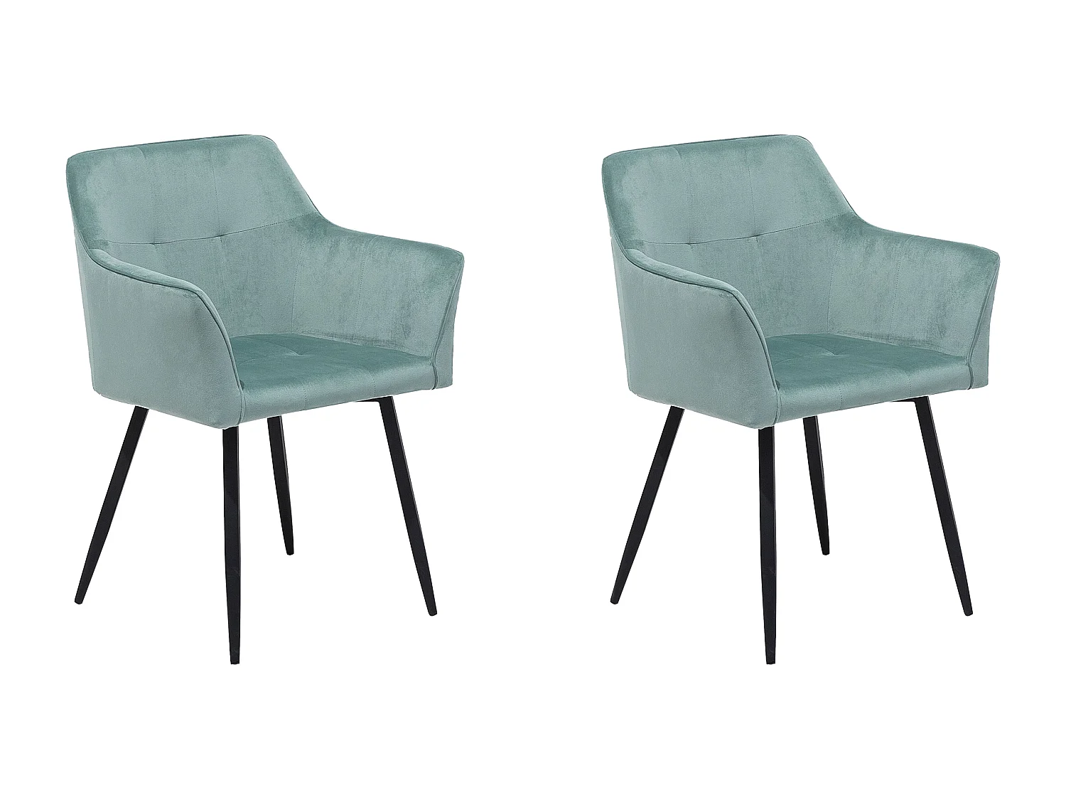 Lot de 2 chaises de salle à manger JASMIN Velours Vert menthe