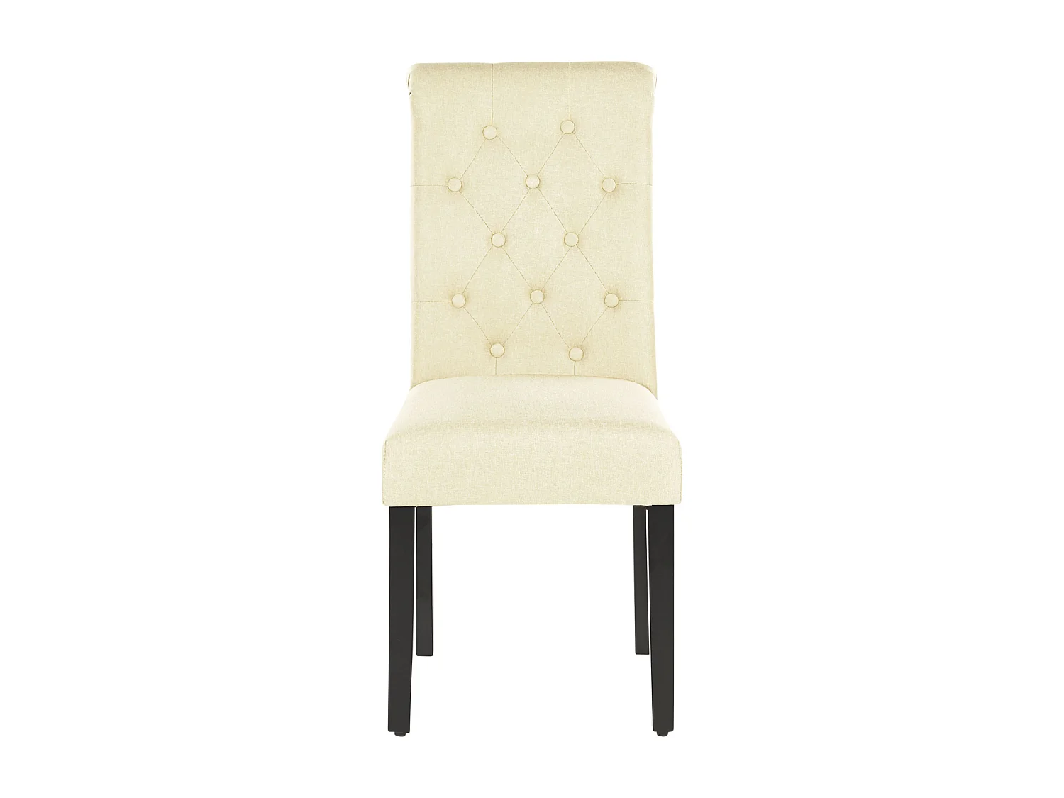 Lot de 2 chaises de salle à manger VELVA Tissu Beige clair
