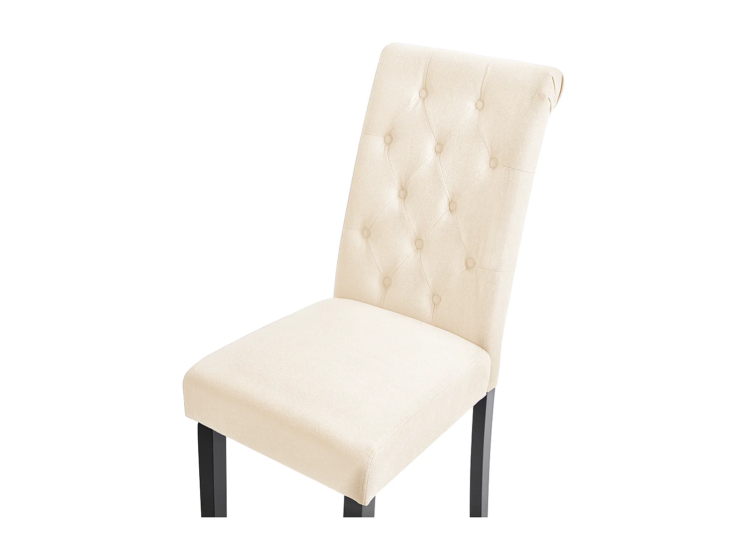 Lot de 2 chaises de salle à manger VELVA Tissu Beige clair
