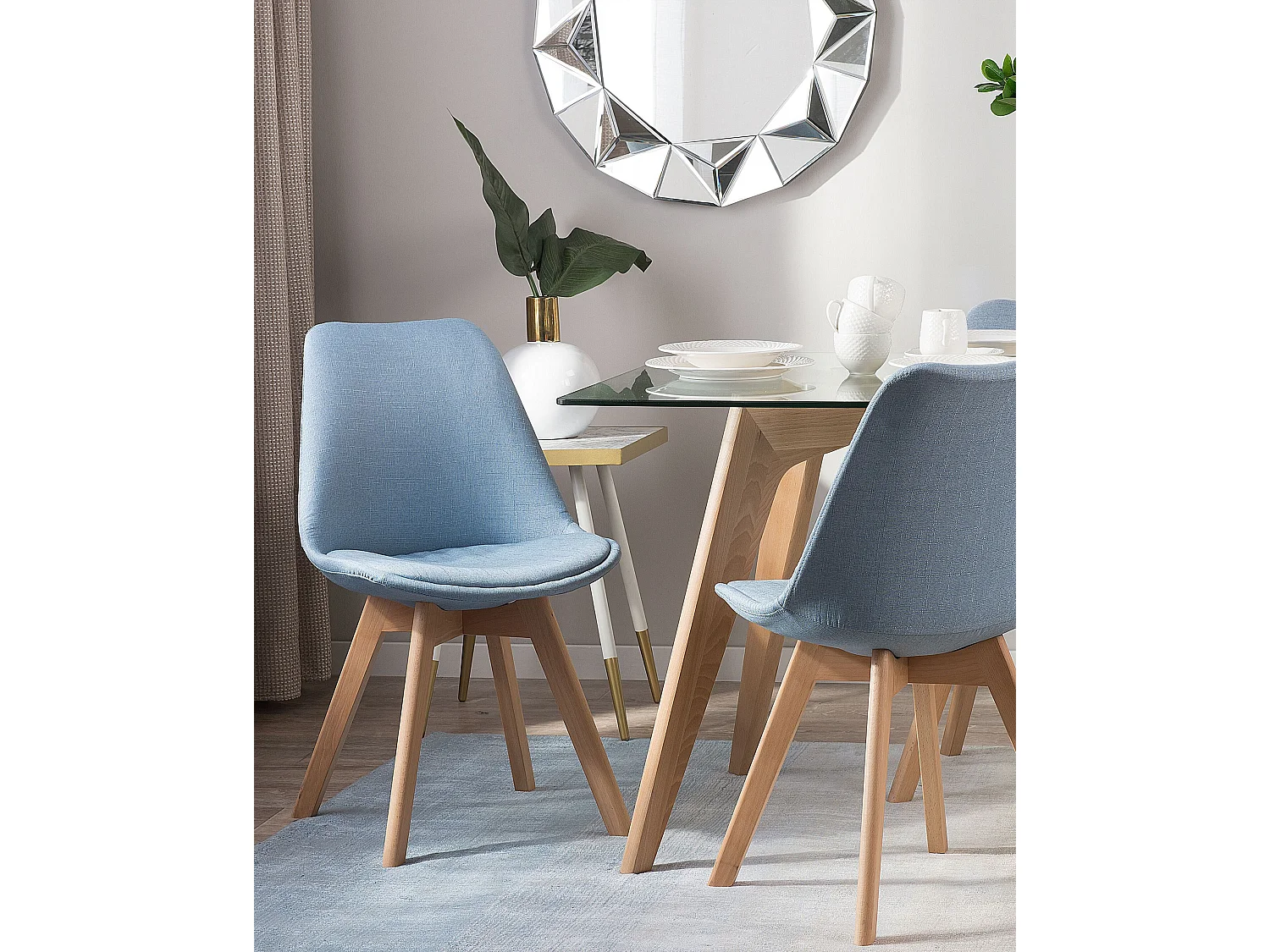 Lot de 2 chaises de salle à manger DAKOTA II Bleu clair