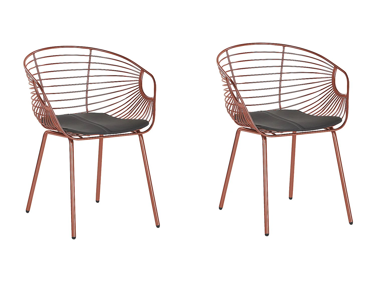 Conjunto de 2 sillas de comedor HOBACK Metal Cobrizo