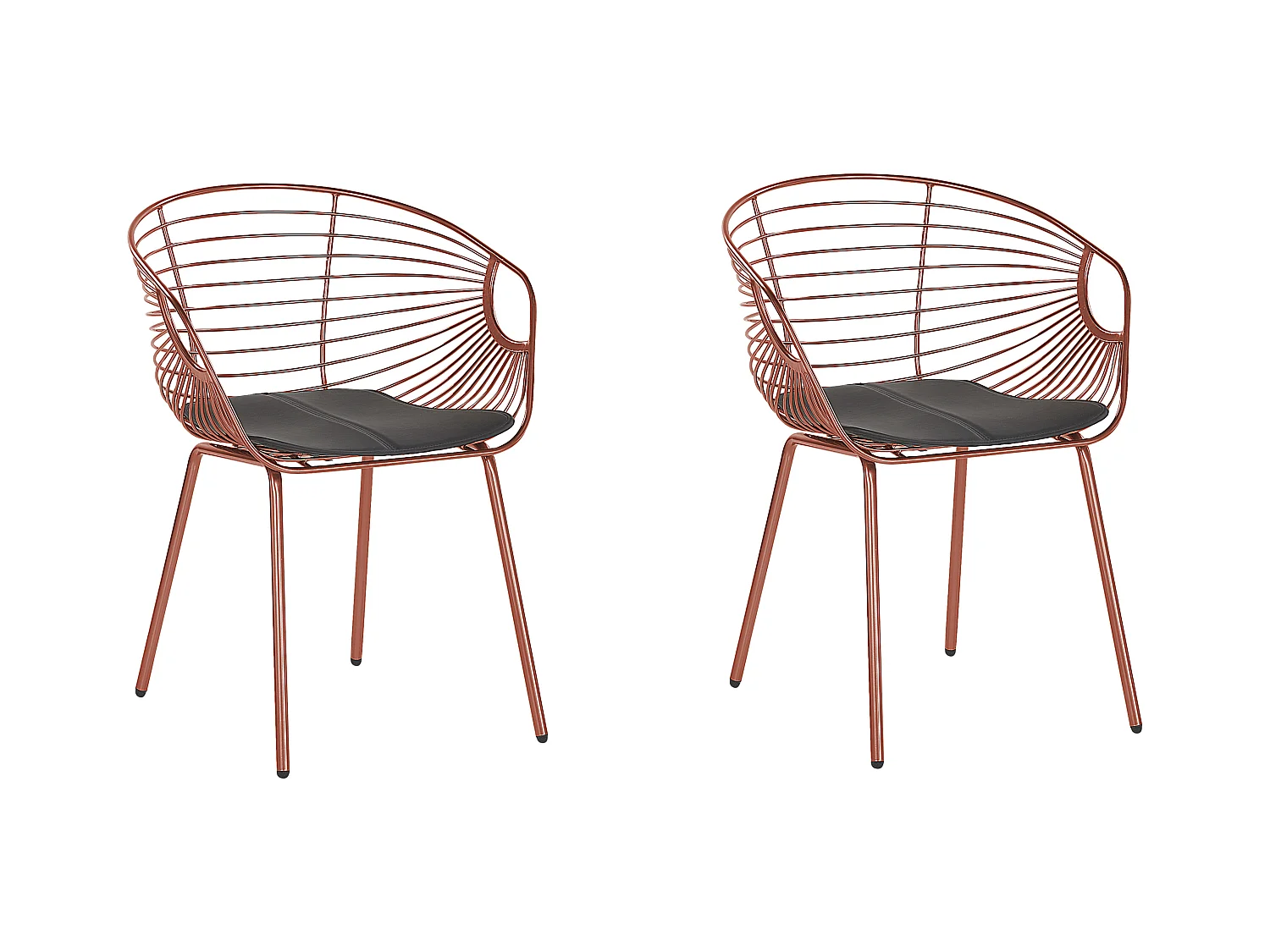 Lot de 2 chaises de salle à manger HOBACK Métal Cuivré