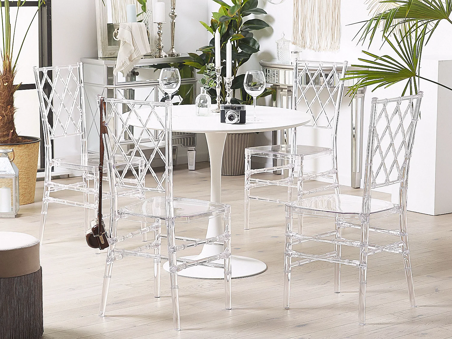 Conjunto de 2 cadeiras de jantar CLARION Transparente