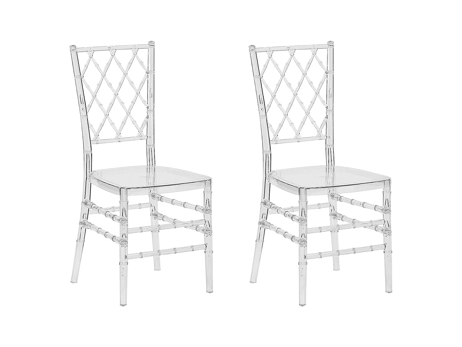 Lot de 2 chaises de salle à manger CLARION Transparent