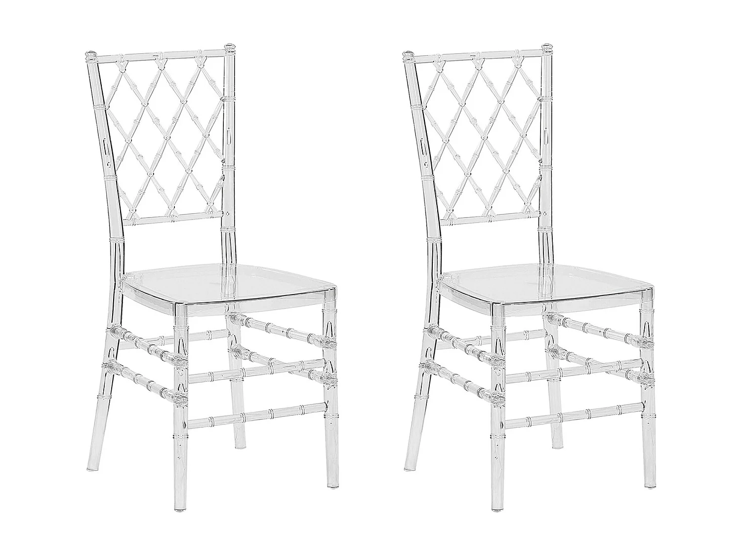 Lot de 2 chaises de salle à manger CLARION Transparent