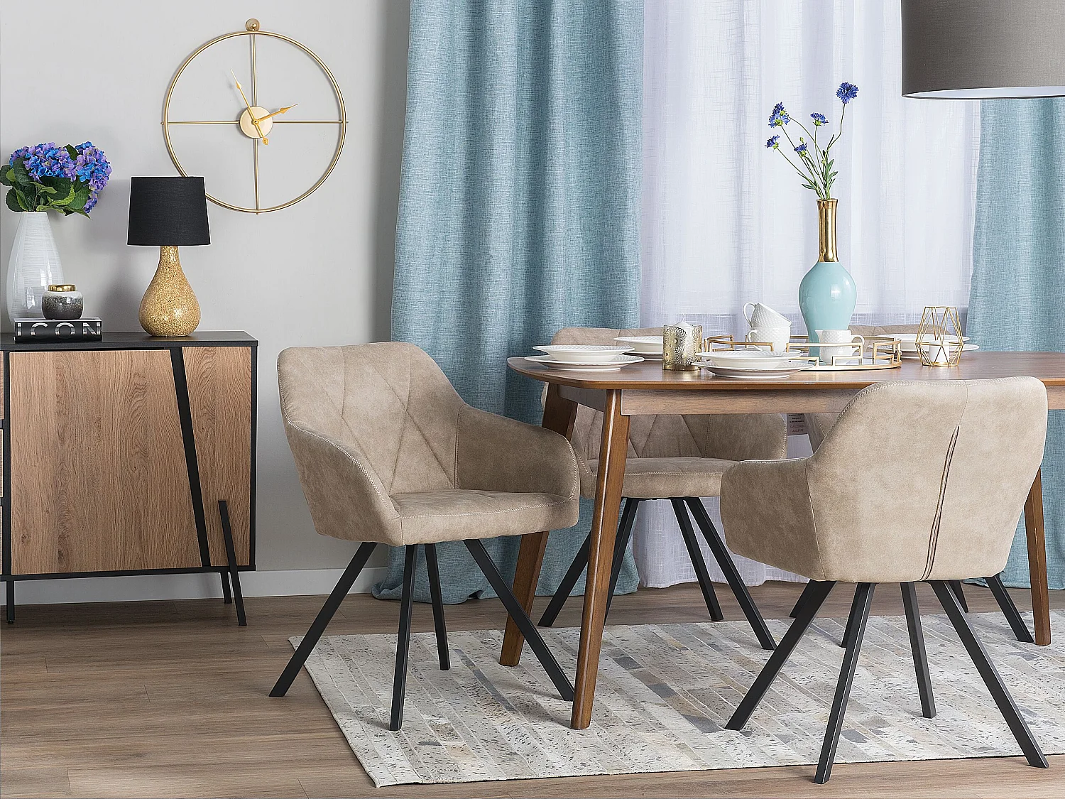 Lot de 2 chaises de salle à manger MONEE Beige