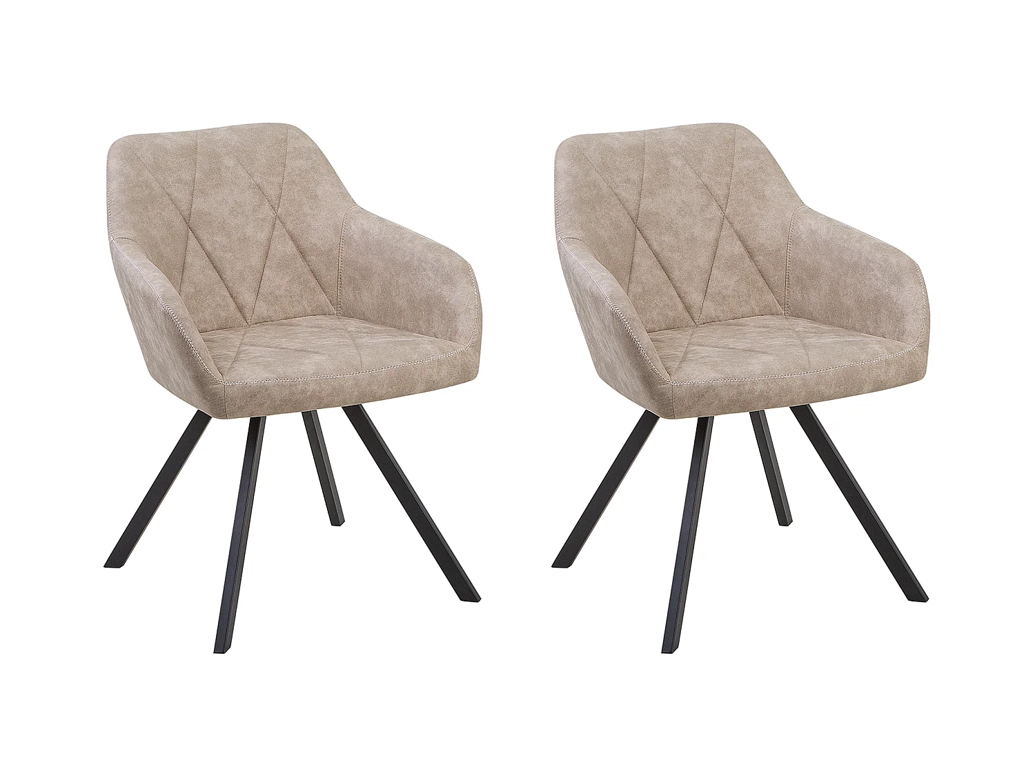 Esszimmerstuhl in Beige 2er Set Polsterbezug moderne Stühle Monee