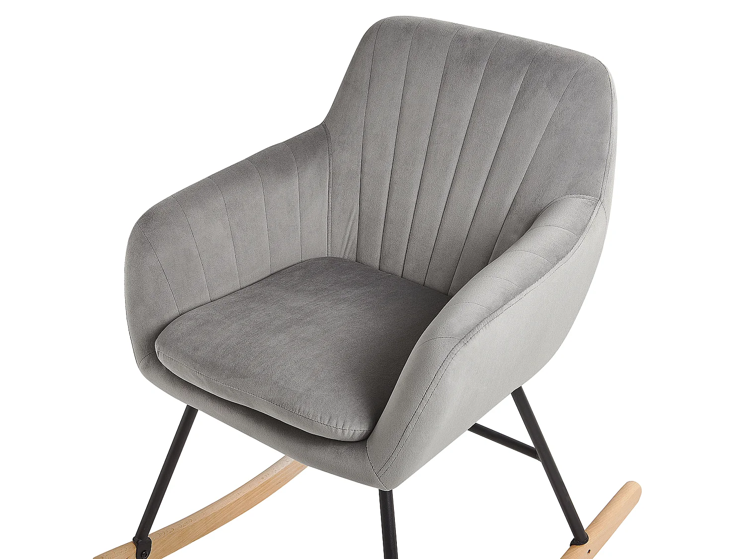Fauteuil à bascule LIARUM Velours Gris