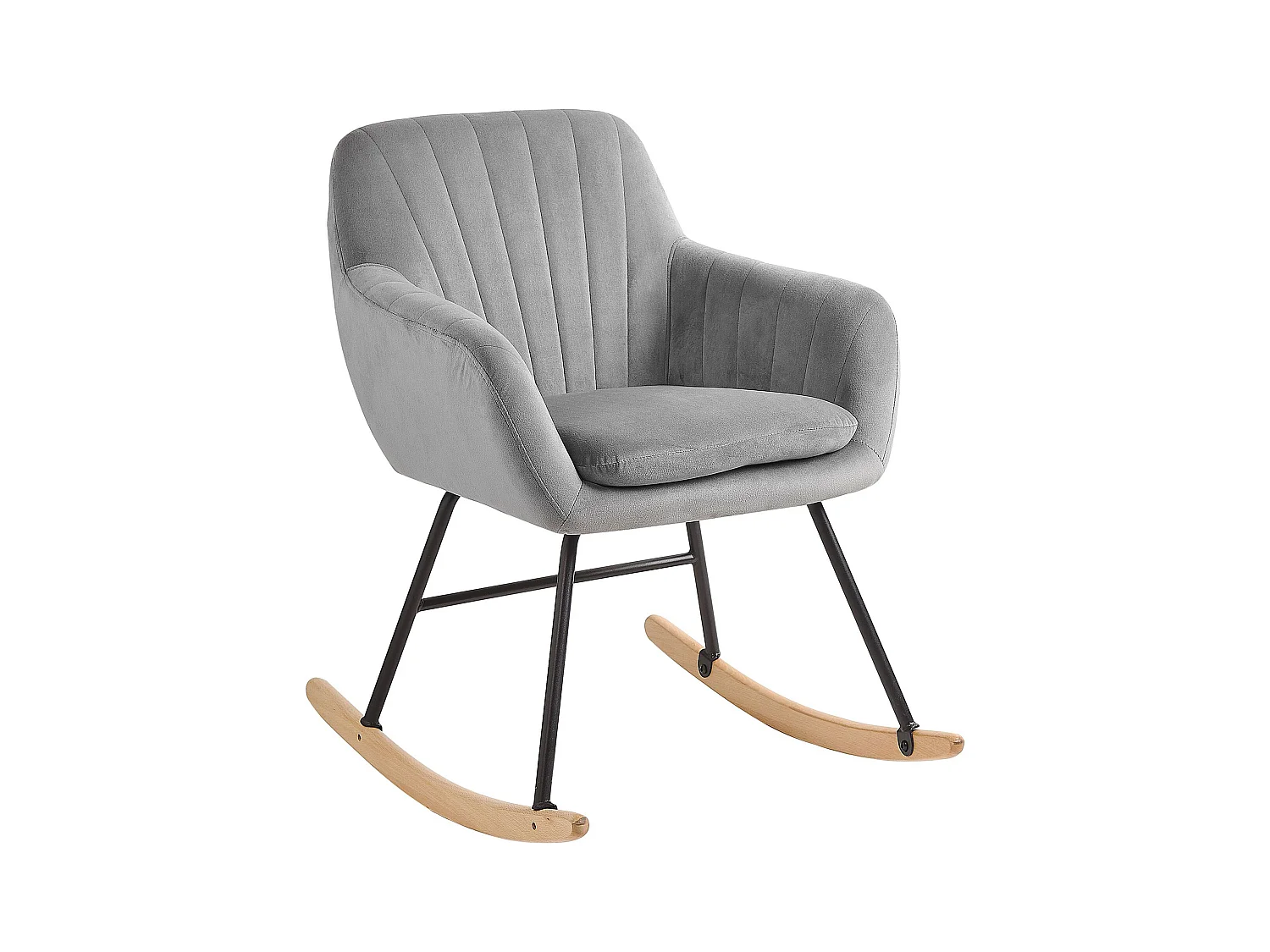 Fauteuil à bascule LIARUM Velours Gris