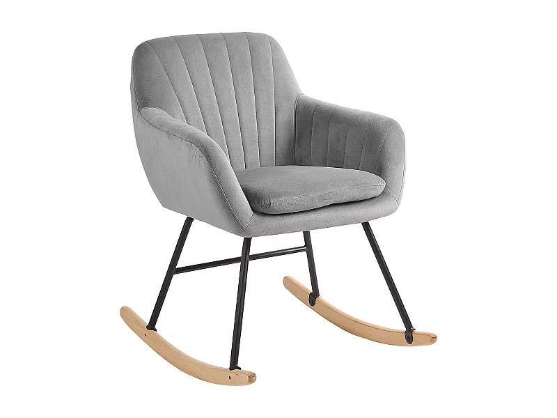 Fauteuil à bascule LIARUM Velours Gris