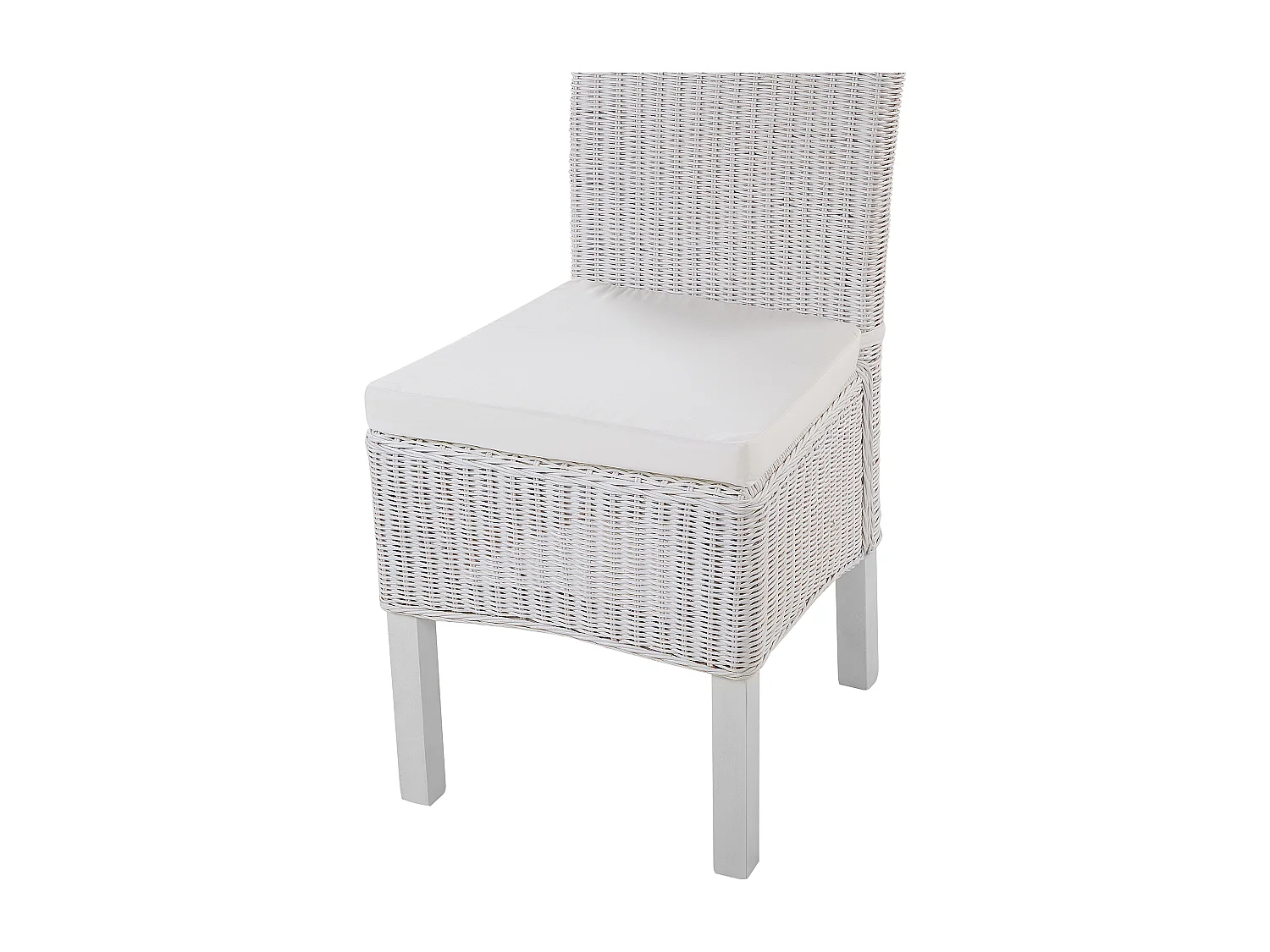 Lot de 2 chaises de salle à manger ANDES Rotin Blanc