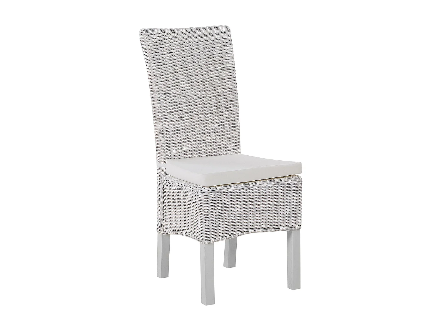 Lot de 2 chaises de salle à manger ANDES Rotin Blanc