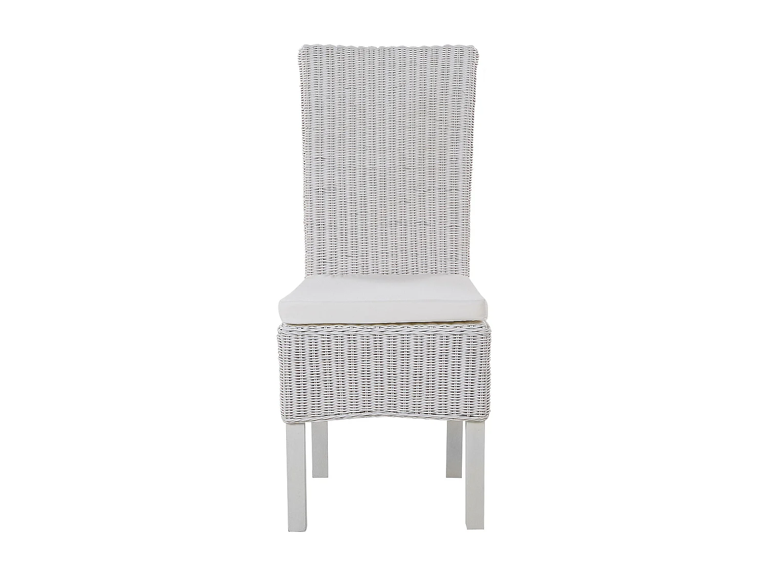 Lot de 2 chaises de salle à manger ANDES Rotin Blanc