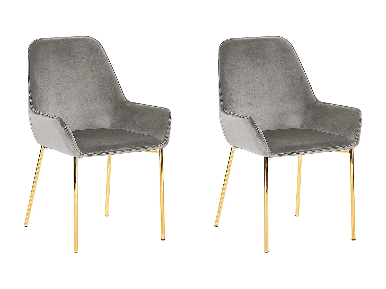 Conjunto de 2 sillas de comedor LOVERNA Terciopelo Gris