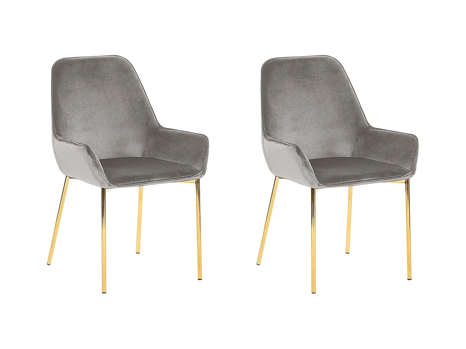 Lot de 2 chaises de salle à manger LOVERNA Velours Gris