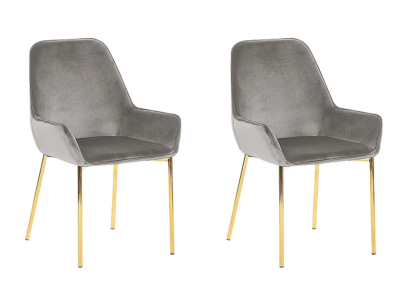 Set van 2 eetkamerstoelen LOVERNA Fluweel Grijs
