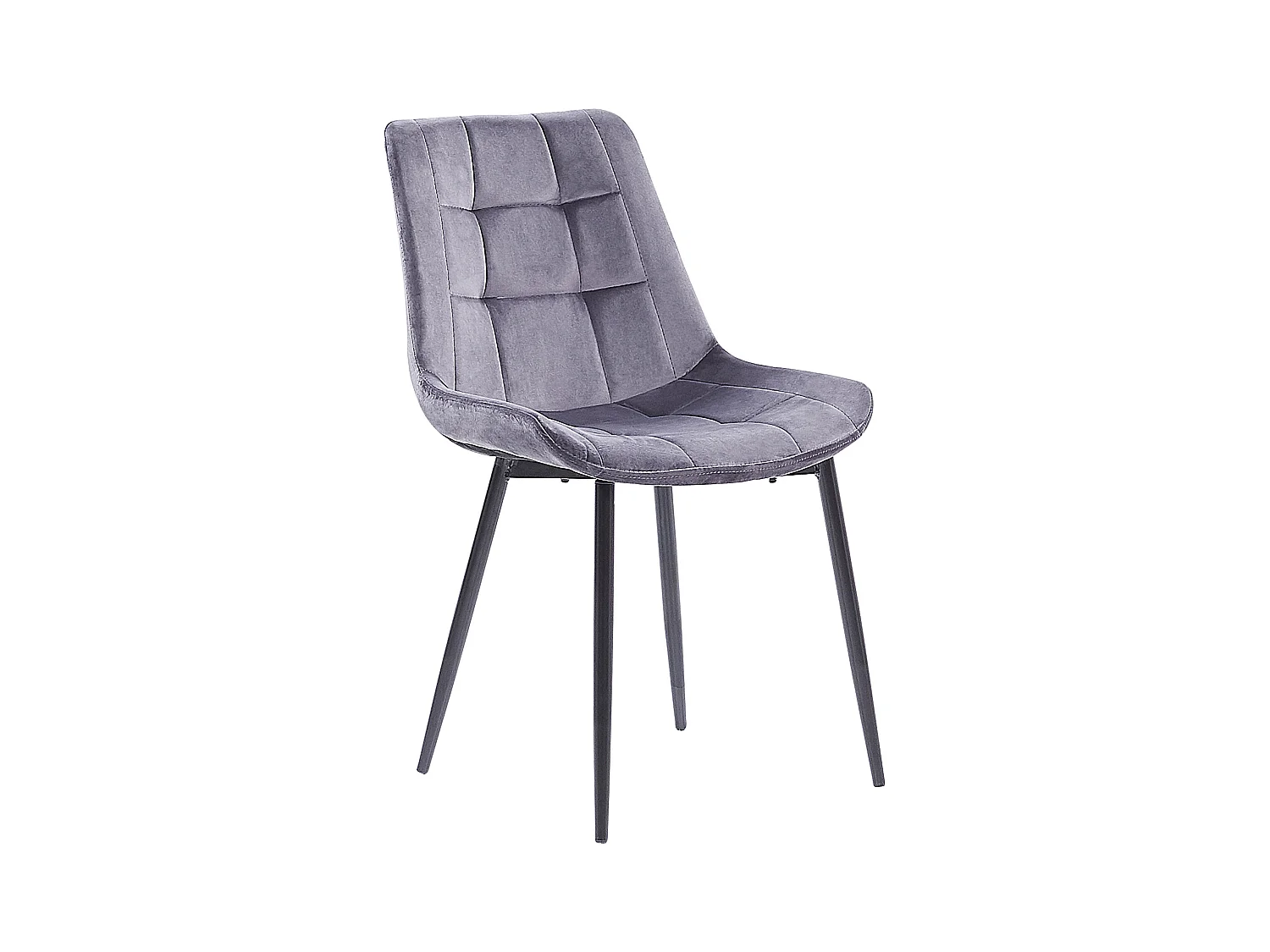 Esszimmerstuhl 2er Set MELROSE Samtstoff Hellgrau