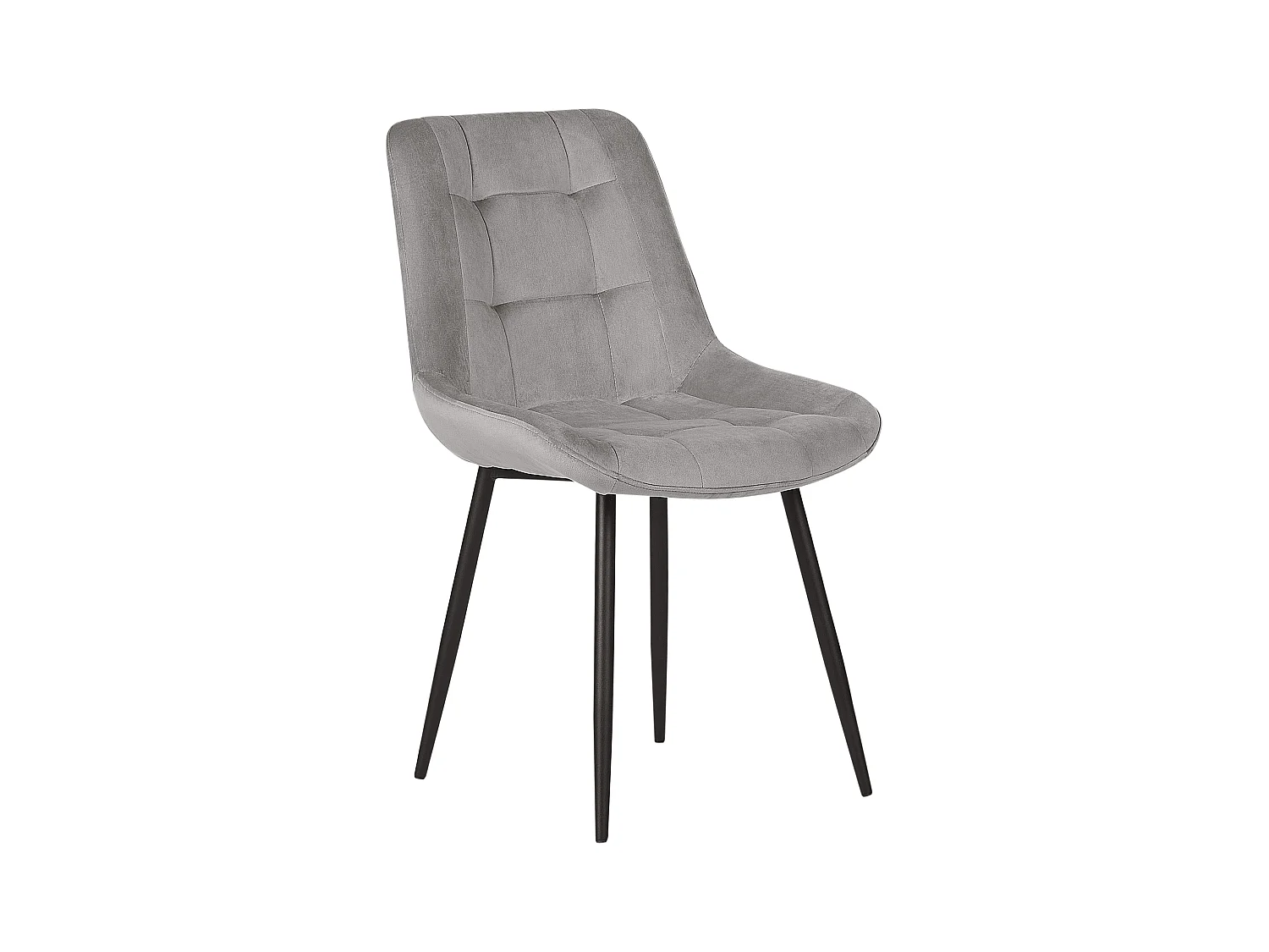 Esszimmerstuhl 2er Set MELROSE Samtstoff Hellgrau