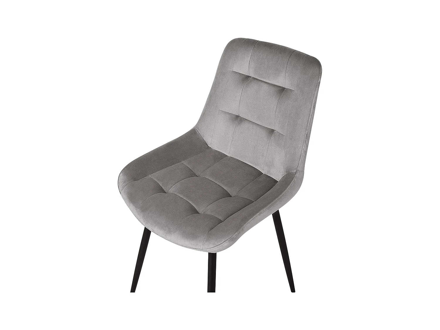 Esszimmerstuhl 2er Set MELROSE Samtstoff Hellgrau