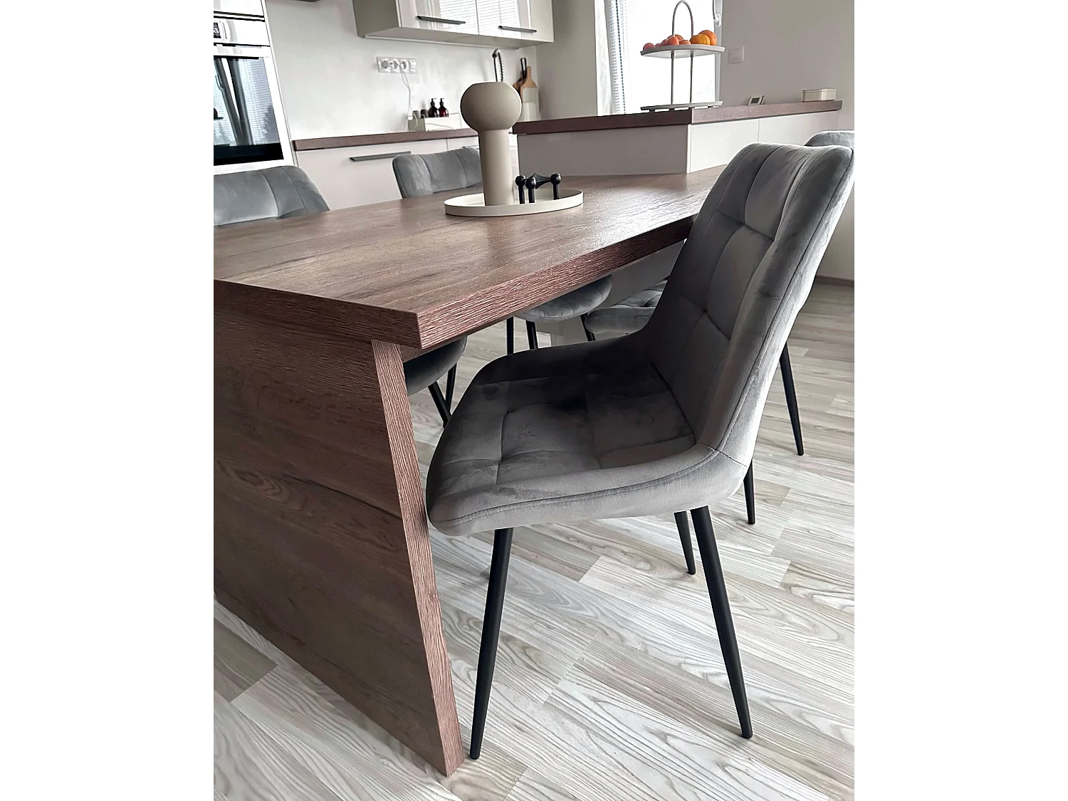 Lot de 2 chaises de salle à manger MELROSE Velours Gris clair