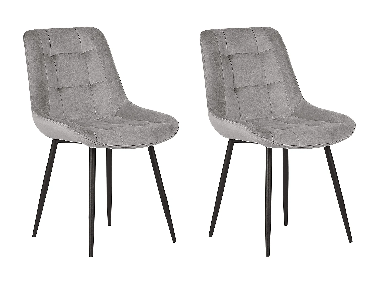 Lot de 2 chaises de salle à manger MELROSE Velours Gris clair