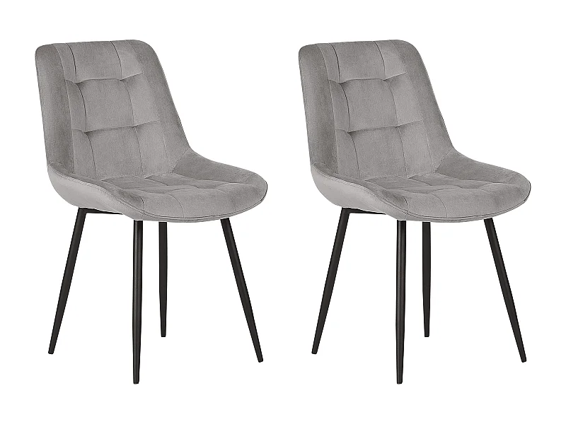 Set van 2 eetkamerstoelen MELROSE Fluweel Grijs