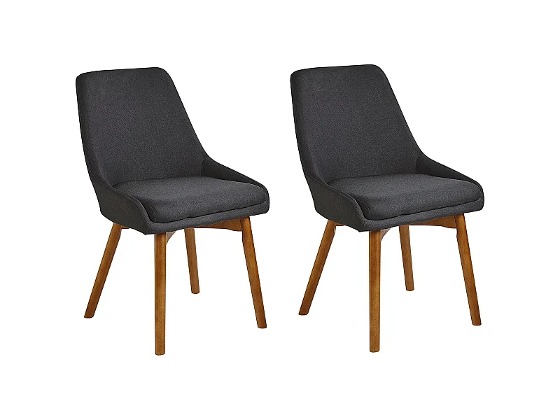 Esszimmerstuhl Set 2 Stühle Polsterbezug Holzbeine Sitzkissen schwarz Melfort