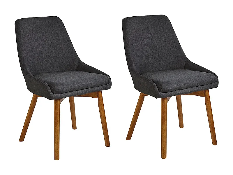 Esszimmerstuhl Set 2 Stühle Polsterbezug Holzbeine Sitzkissen schwarz Melfort