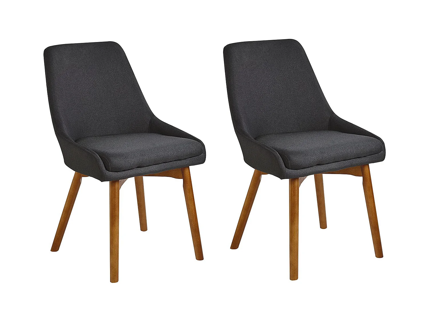 Esszimmerstuhl Set 2 Stühle Polsterbezug Holzbeine Sitzkissen schwarz Melfort